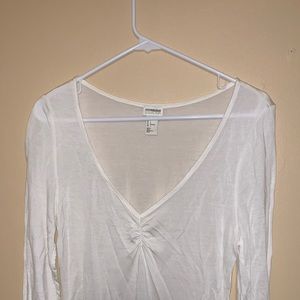 Sheer off white ¾ sleeve top